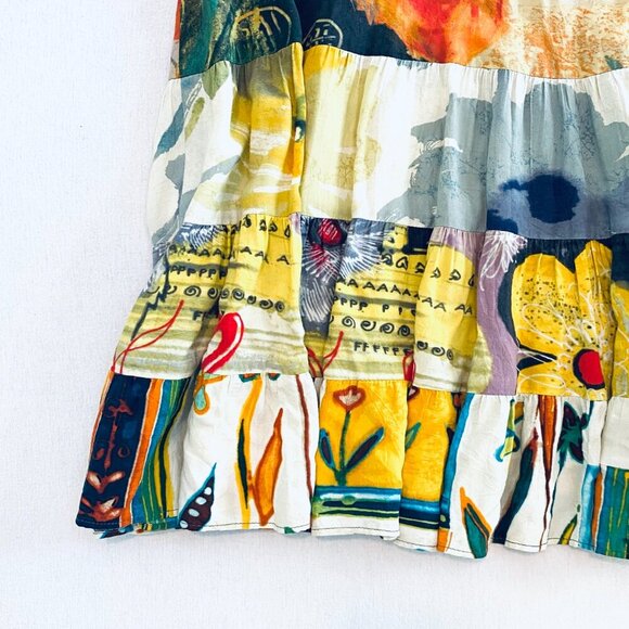 Jams World since 1964 floral tiered mini dress Womens Medium loose beach retro - Picture 5 of 8